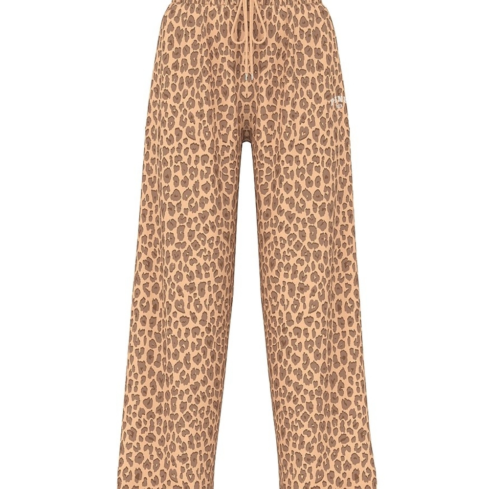 NWT Victoria's Secret Leopard Print Womens Wide Leg Fleece Sweatpants